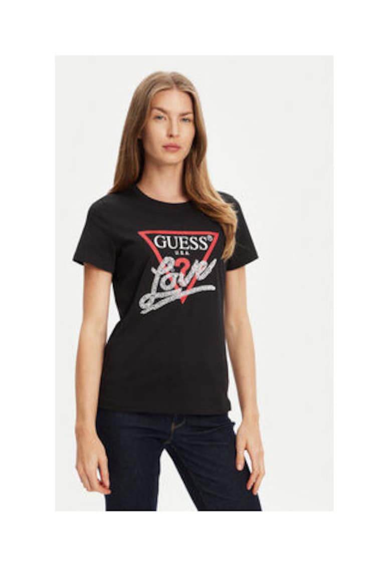 Tricou din amestec de bumbac organic cu imprimeu text