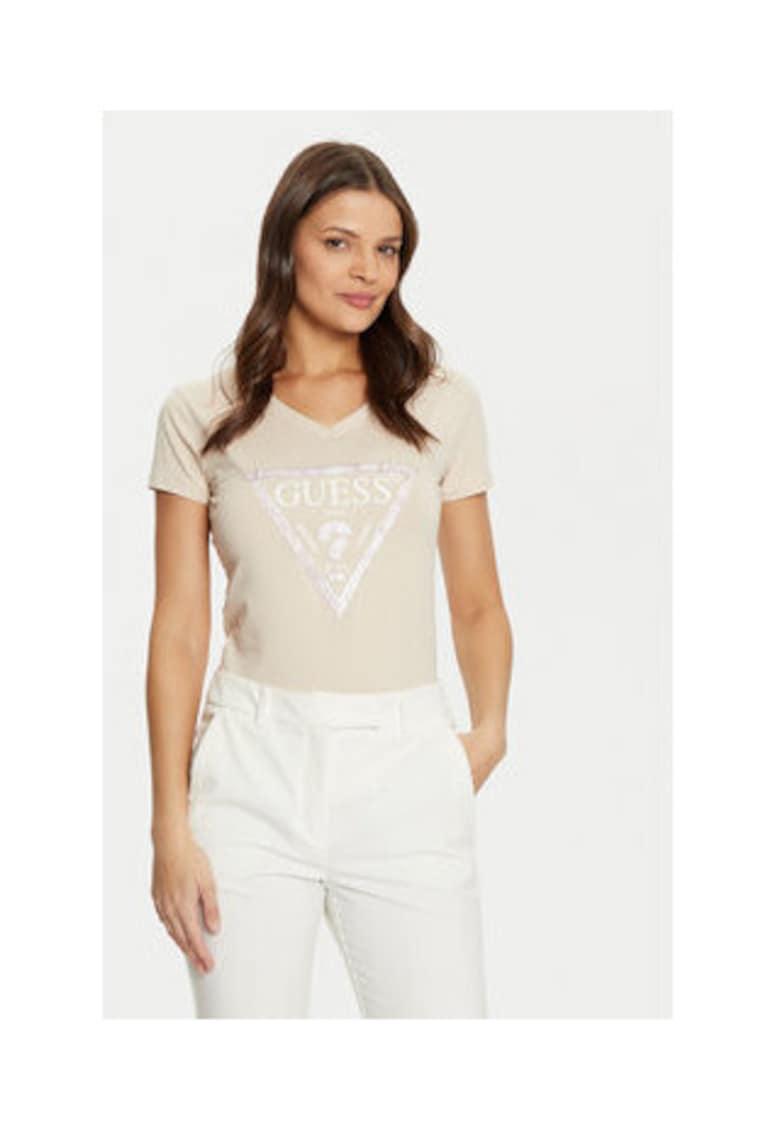 Tricou Regular Fit Cu Logo Print Si Maneca Scurta