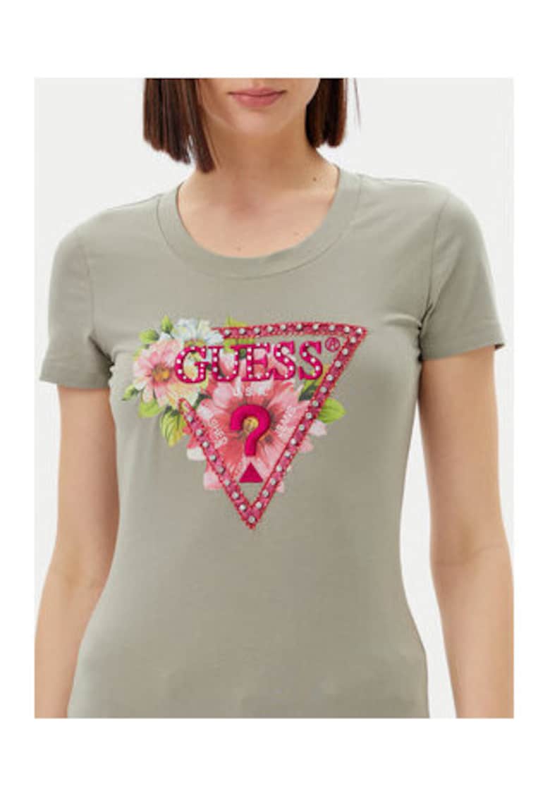 Tricou cu logo din amestec de bumbac organic