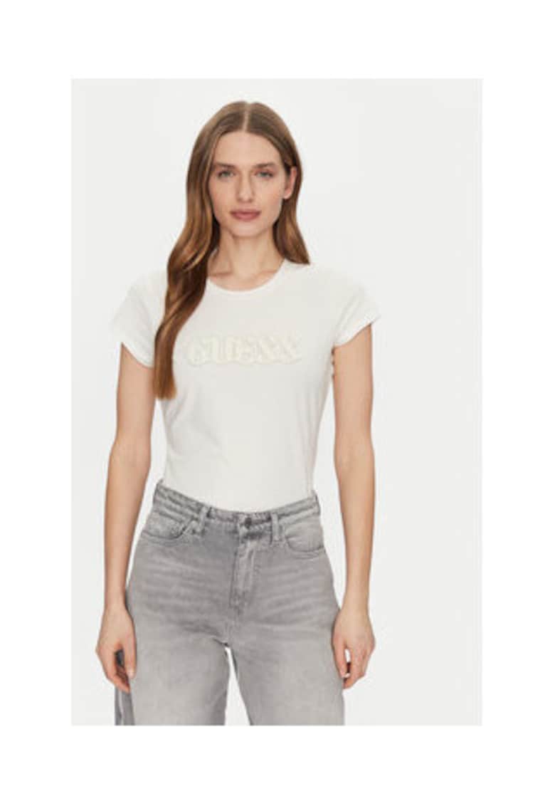 Guess Tricou din amestec de bumbac organic cu logo pe piept