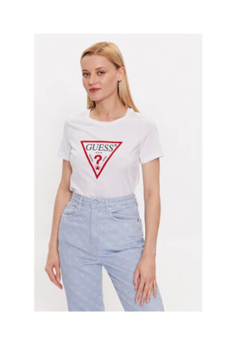 Tricou cu imprimeu mare logo din bumbac -