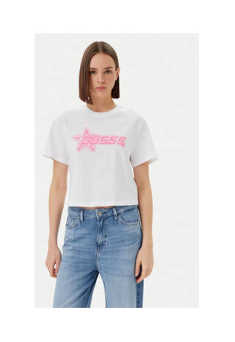 Guess Tricou din bumbac organic crop