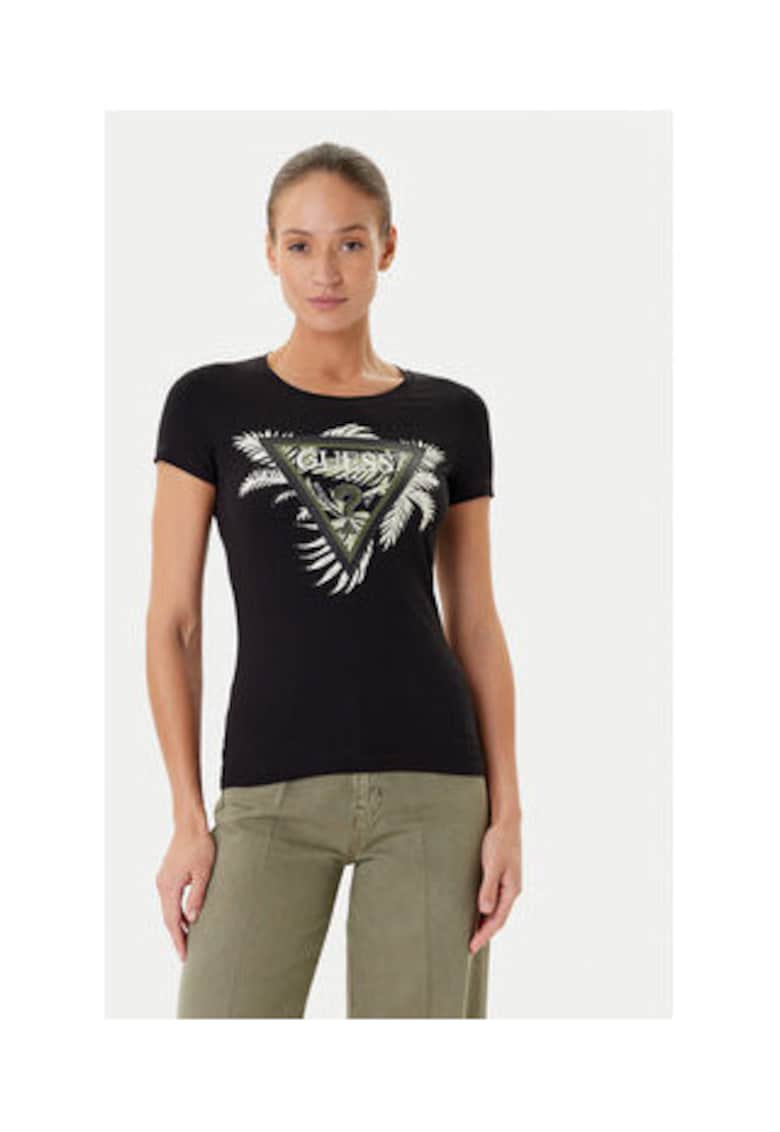Tricou din amestec de bumbac organic slim fit
