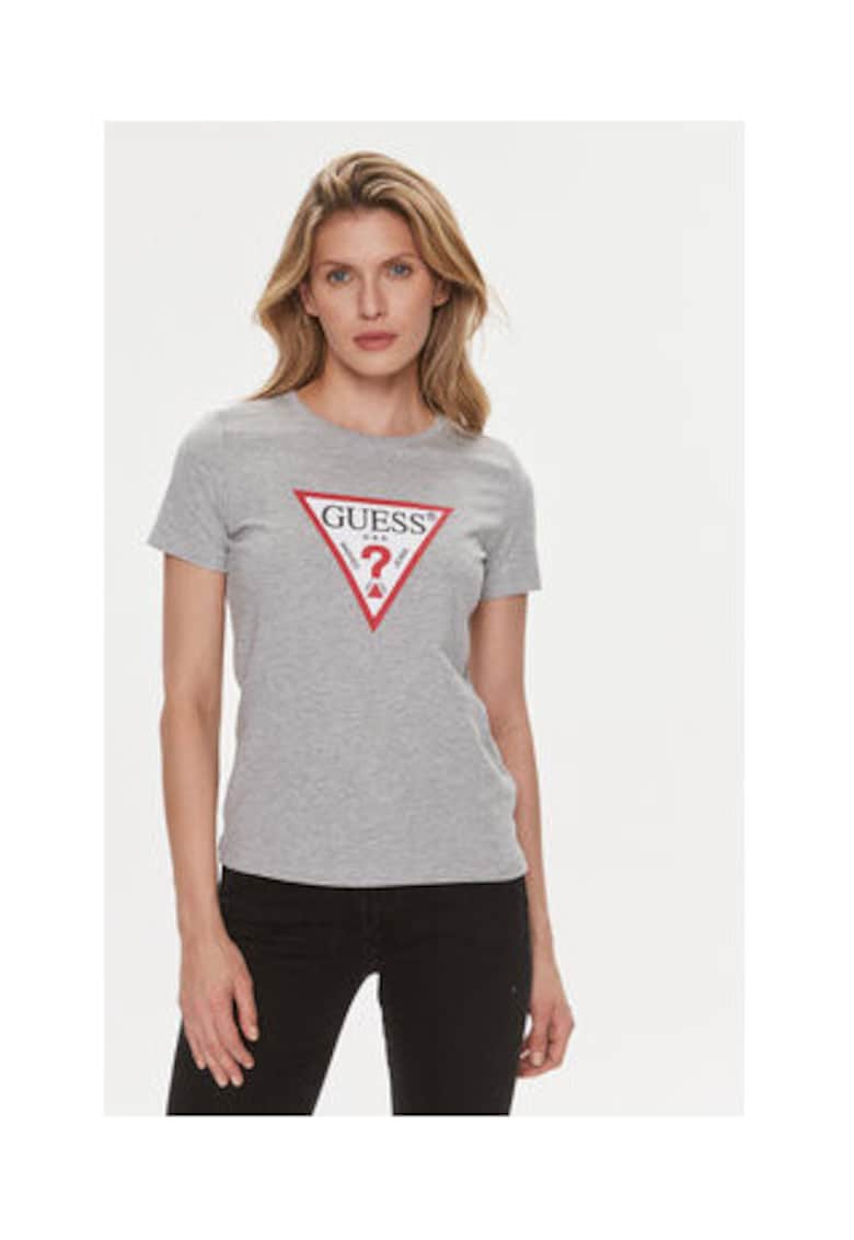 Guess Tricou Bumbac Cu Triunghi Logo -