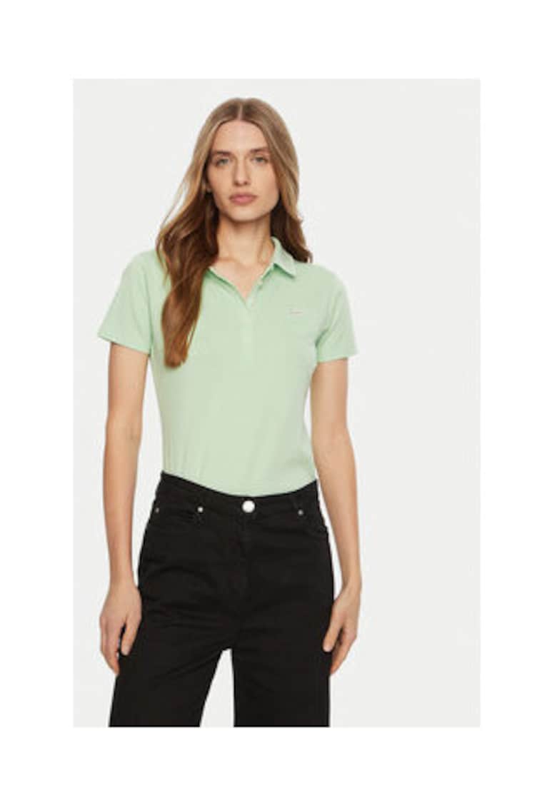 Guess Tricou polo din amestec de bumbac.