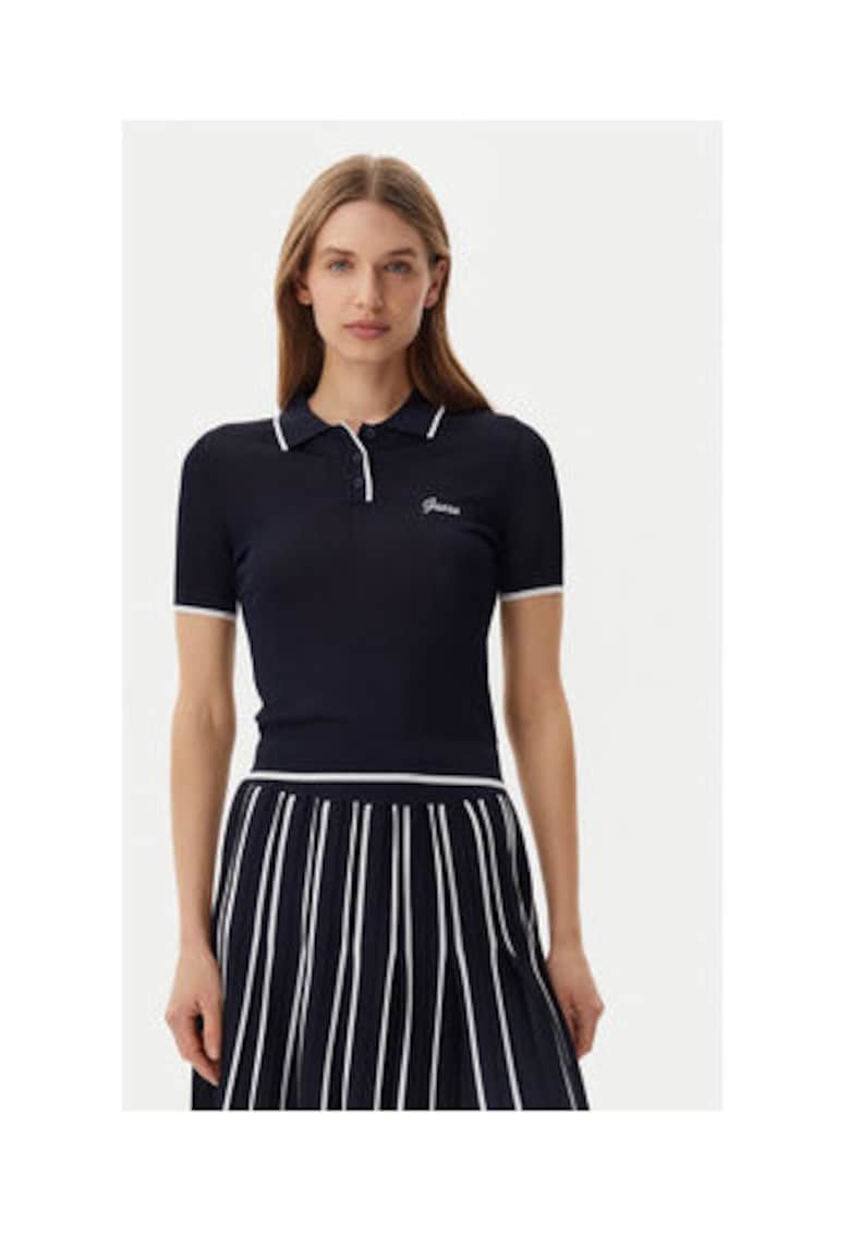 Tricou polo din tricot cu logo