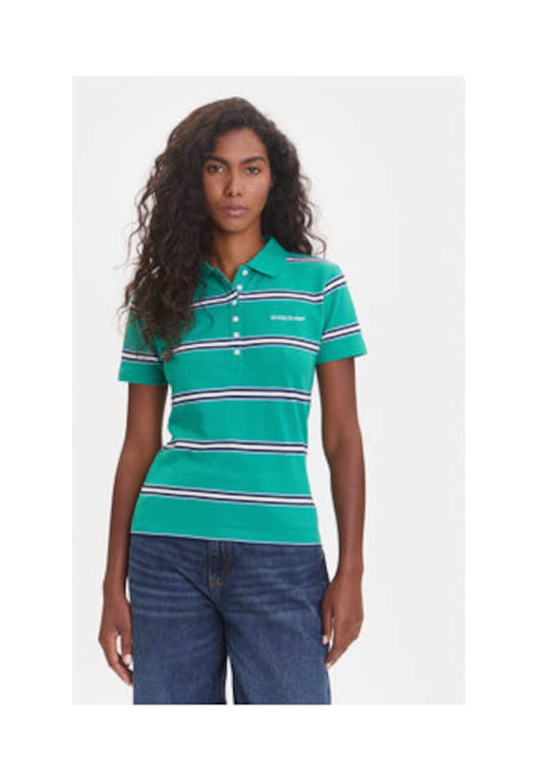 Tricou polo cu dungi