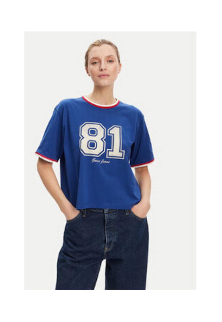 Guess Jeans Tricou din bumbac organic cu imprimeu