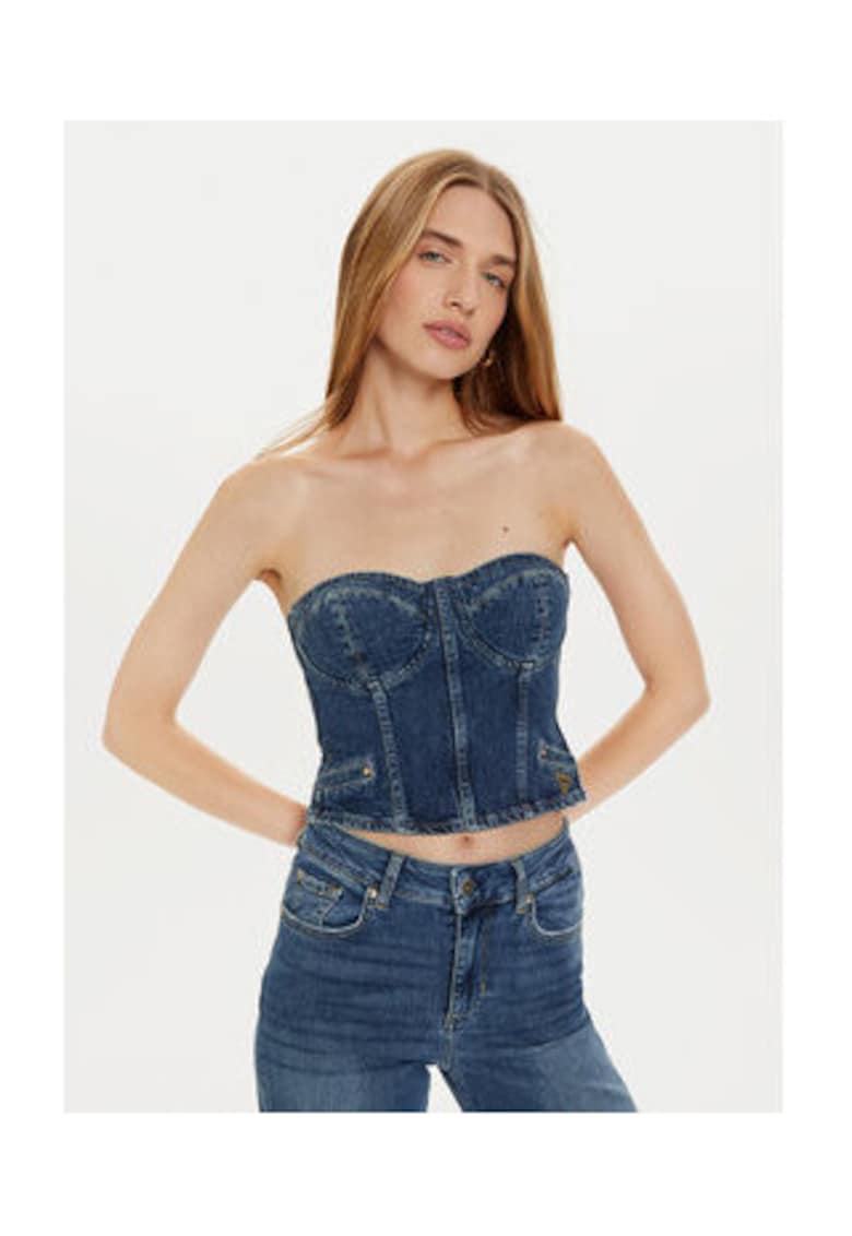 Top crop din denim