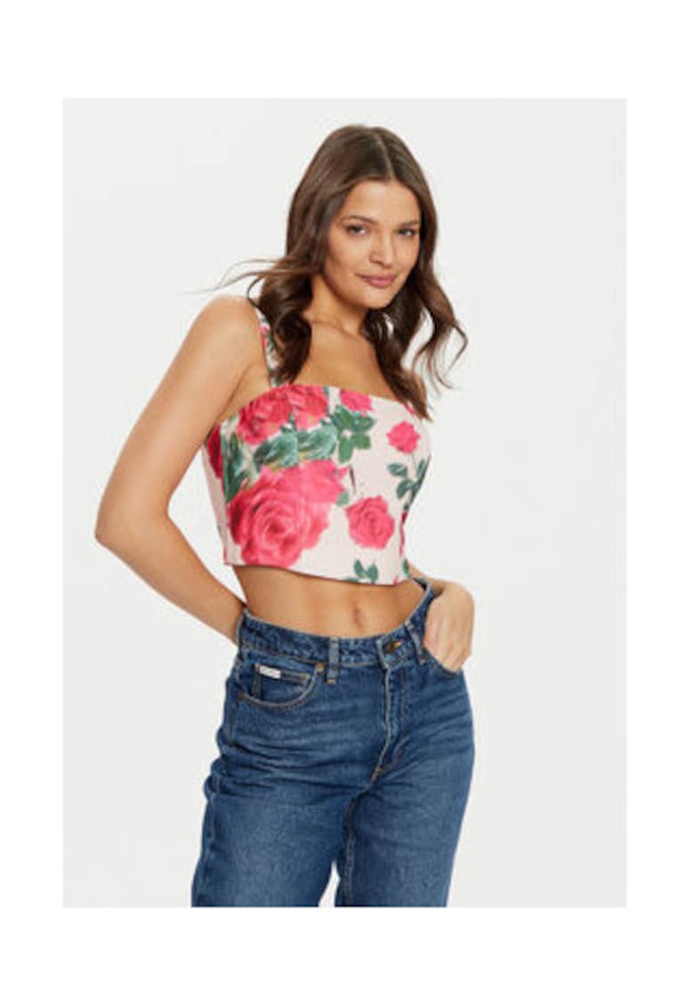 Crop top cu imprimeu floral