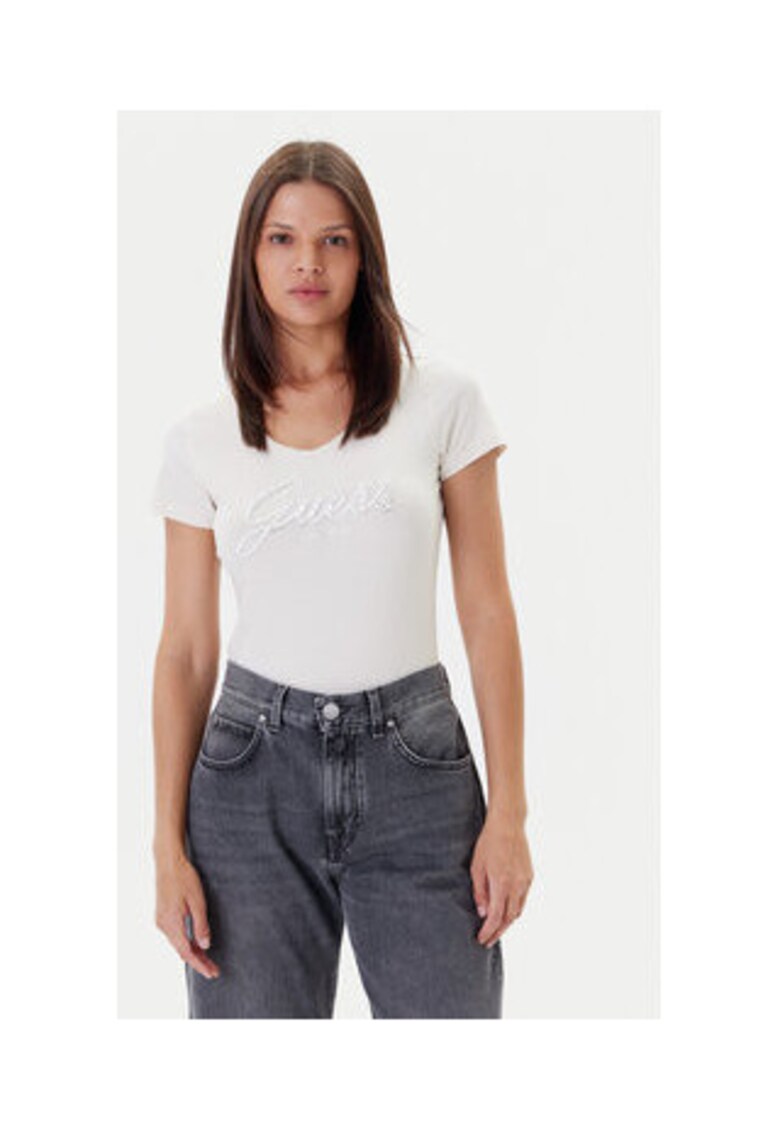 Tricou cu decolteu rotund din amestec de bumbac organic -