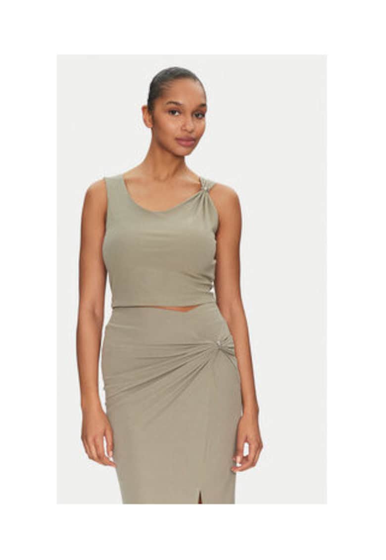 Top cu model uni - Verde masliniu