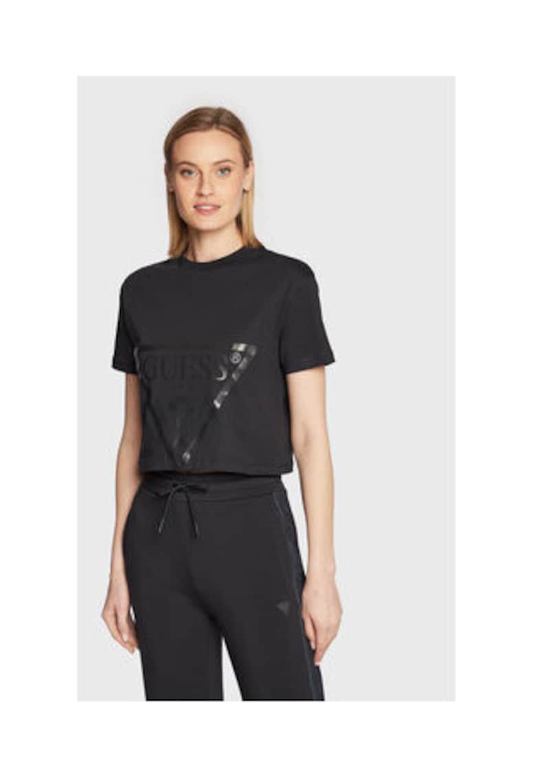 Tricou crop cu logo 0000302092833