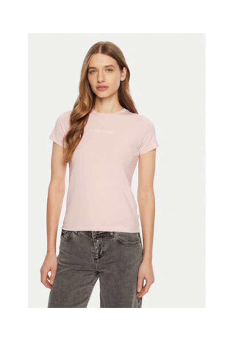 Tricou regular fit cu decolteu la baza gatului -