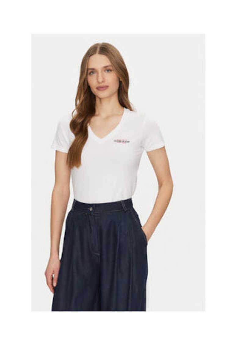 Tricou in V din amestec de bumbac organic -