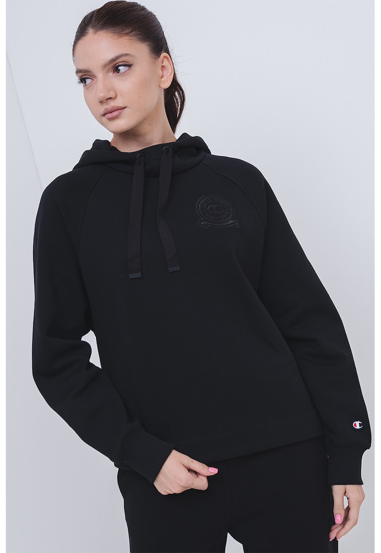 Hanorac din bumbac cu logo brodat