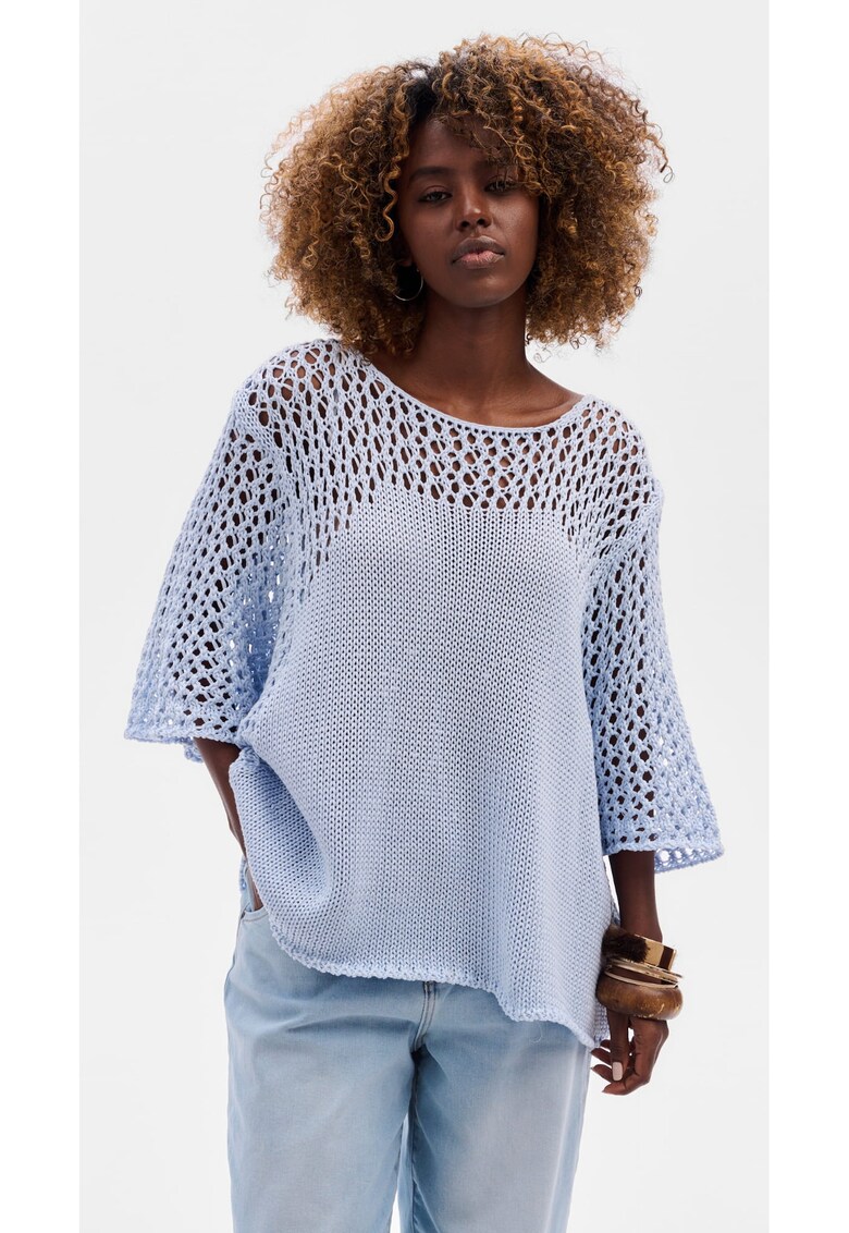 Pulover supradimensionat cu model perforat Paka Paka