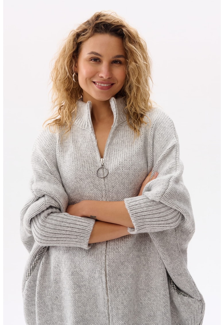 Cardigan supradimensionat din amestec de lana cu fermoar Panga -
