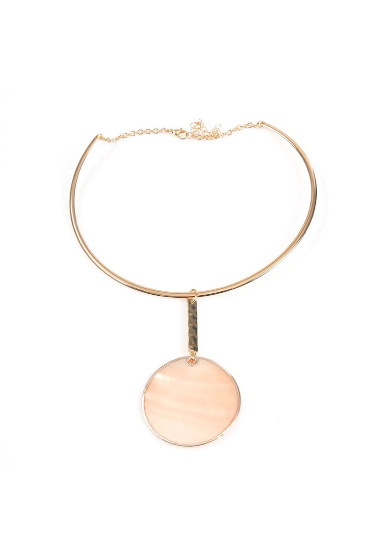 Colier metalic auriu cu pandantiv rotund -  Paris