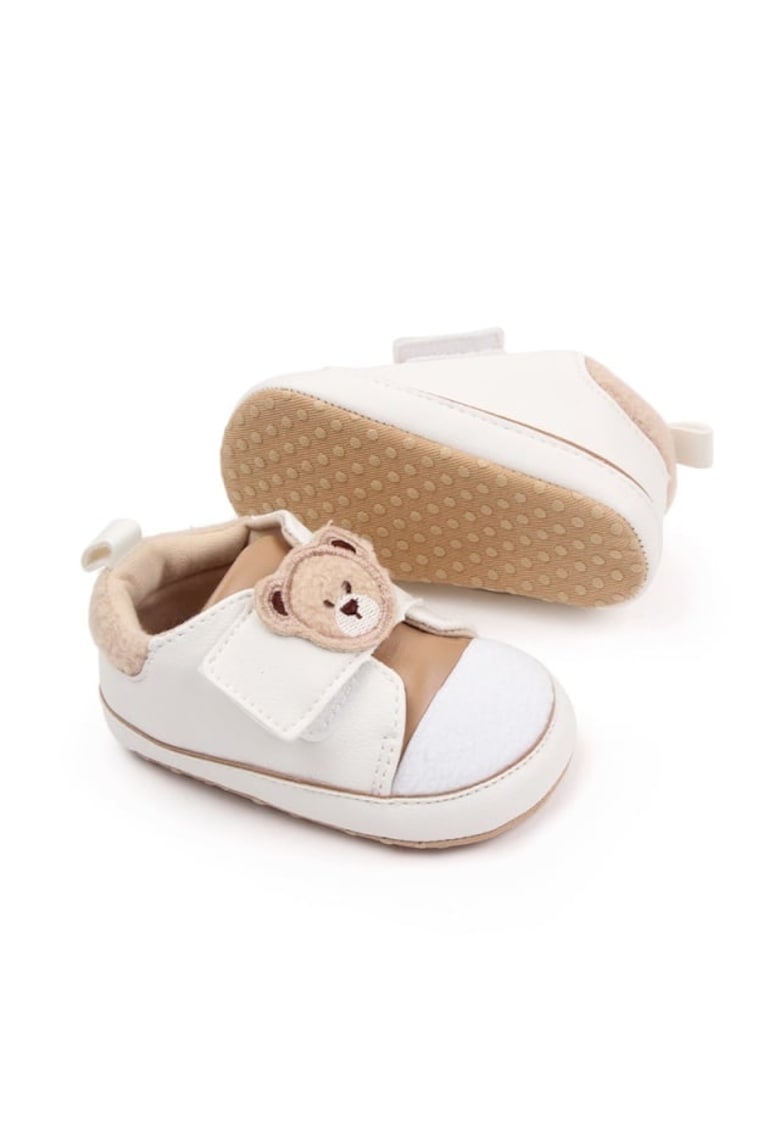 Tenisi Model AL 18993 Teddy - Pentru bebelusi - Textil - Baieti - Crem cu alb