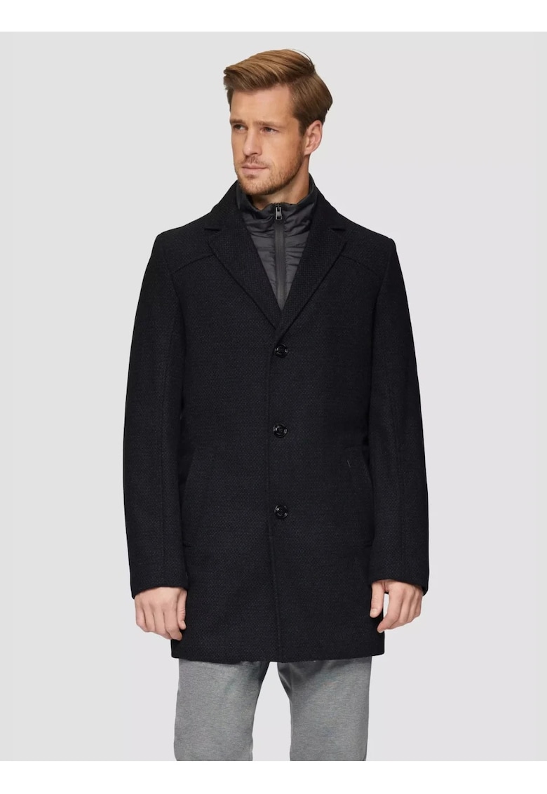 Palton din amestec de lana - cu dubla inchidere