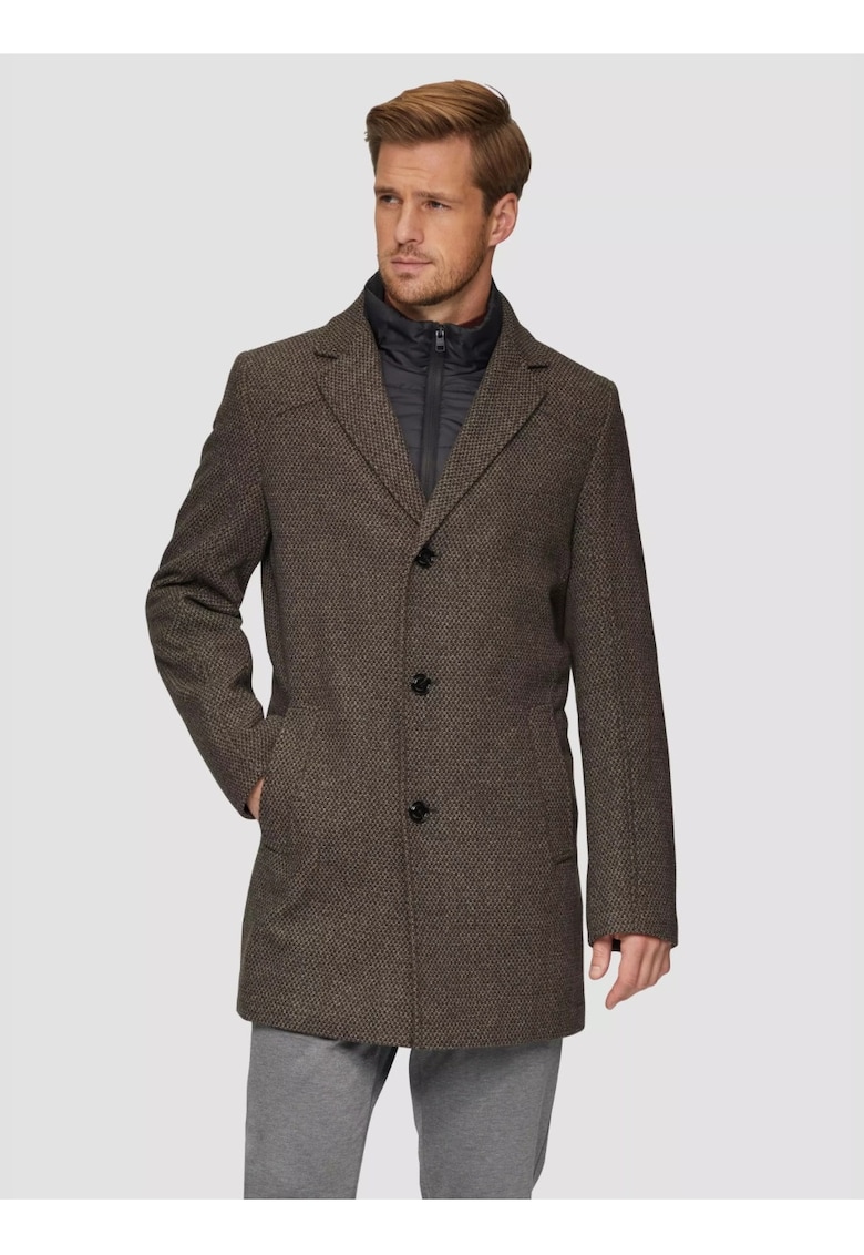Palton din amestec de lana - cu dubla inchidere
