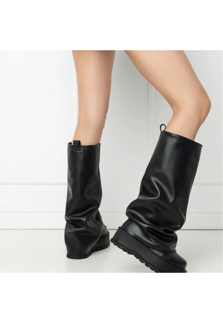 Ghete slip-on  - Slouchy Long - Black - marimea