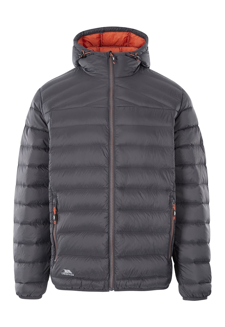 Geaca cu gluga si umplutura de puf Whitman II - Portocaliu stins/Gri inchis