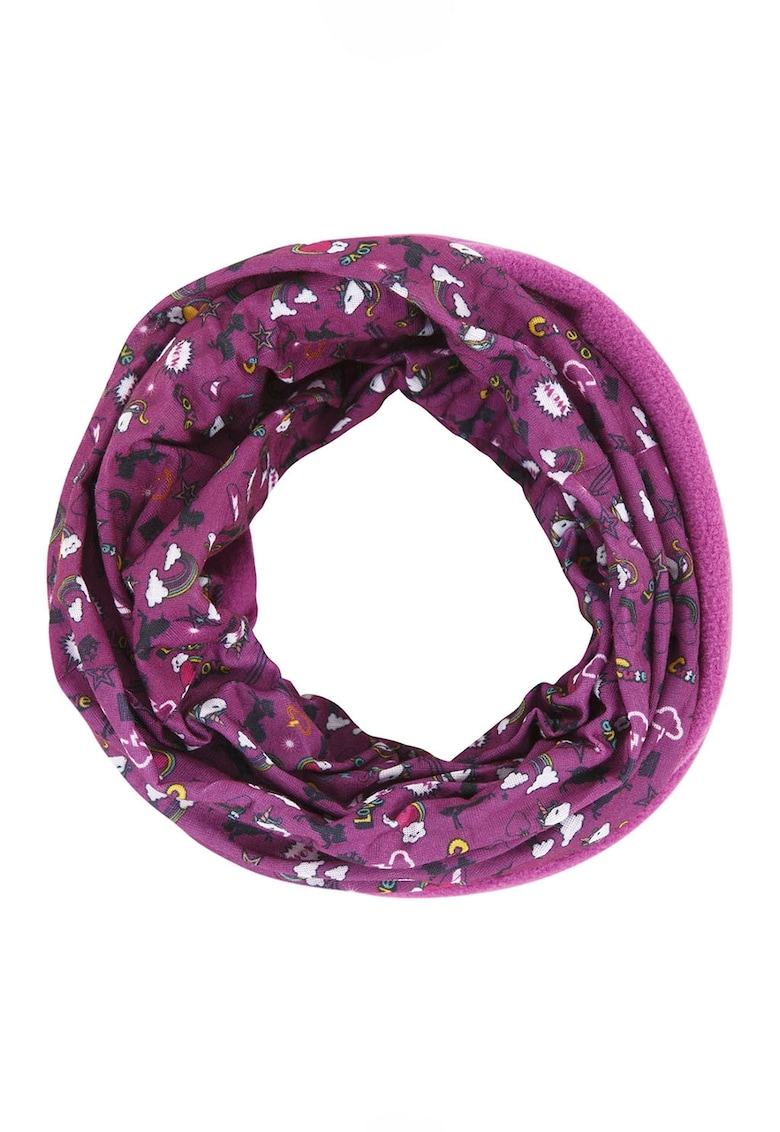Fular circular Callaghan - Alb/Galben/Fucsia