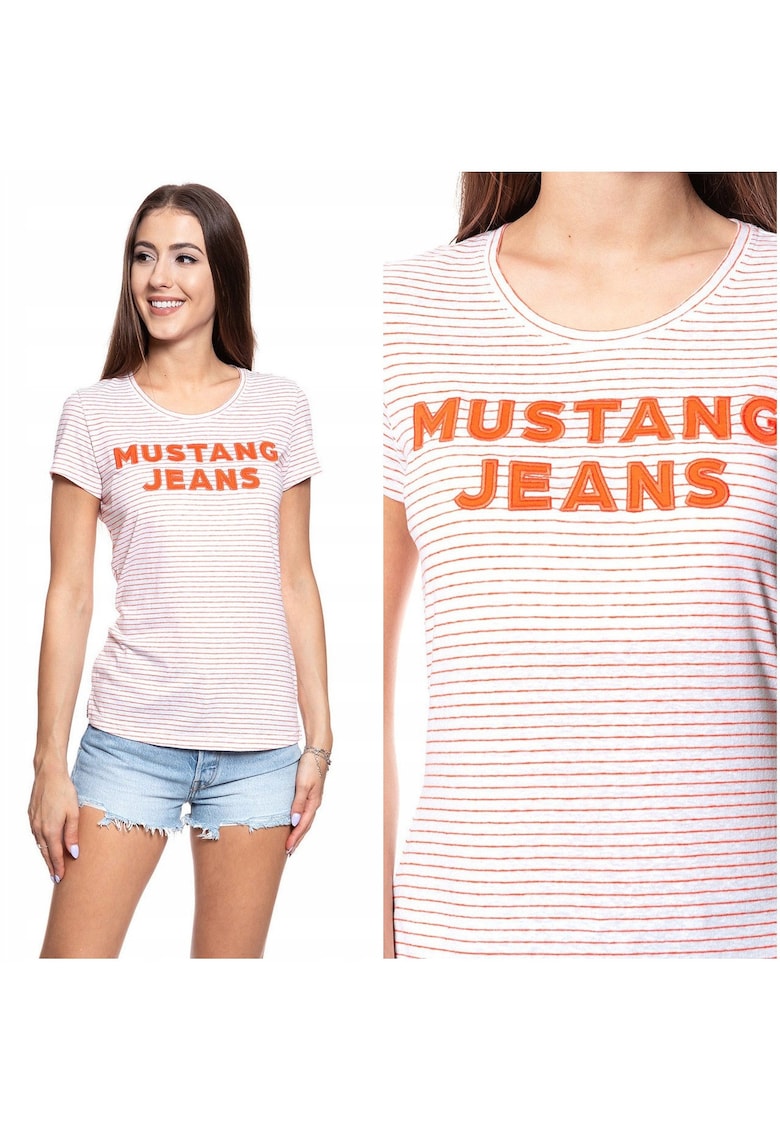 Tricou Dama - Alexia C - Marime S - Bumbac - Maneca Scurta - Slim Fit - Fara Buzunare - High-Quality - Portocaliu