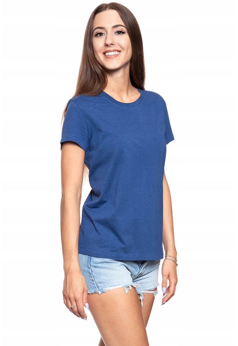 Tricou Dama - Alina C Scar - Marime S - Bumbac - Maneca Scurta - Slim Fit - Fara Buzunare - High-Quality - Albastru