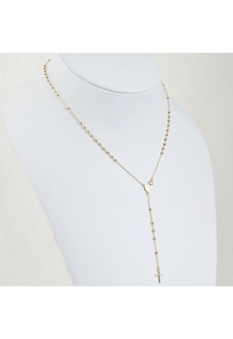 Rozariu 42 cm din Aur Galben de 9k cu Bile si Lant Diamantat - 2.92g