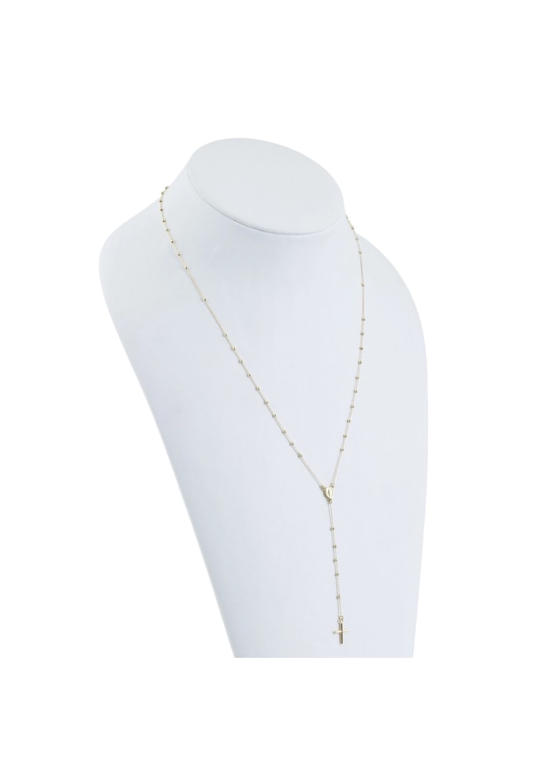 Rozariu 62 cm din Aur Galben de 18 k cu Bile si Lant Diamantat - 2.64g