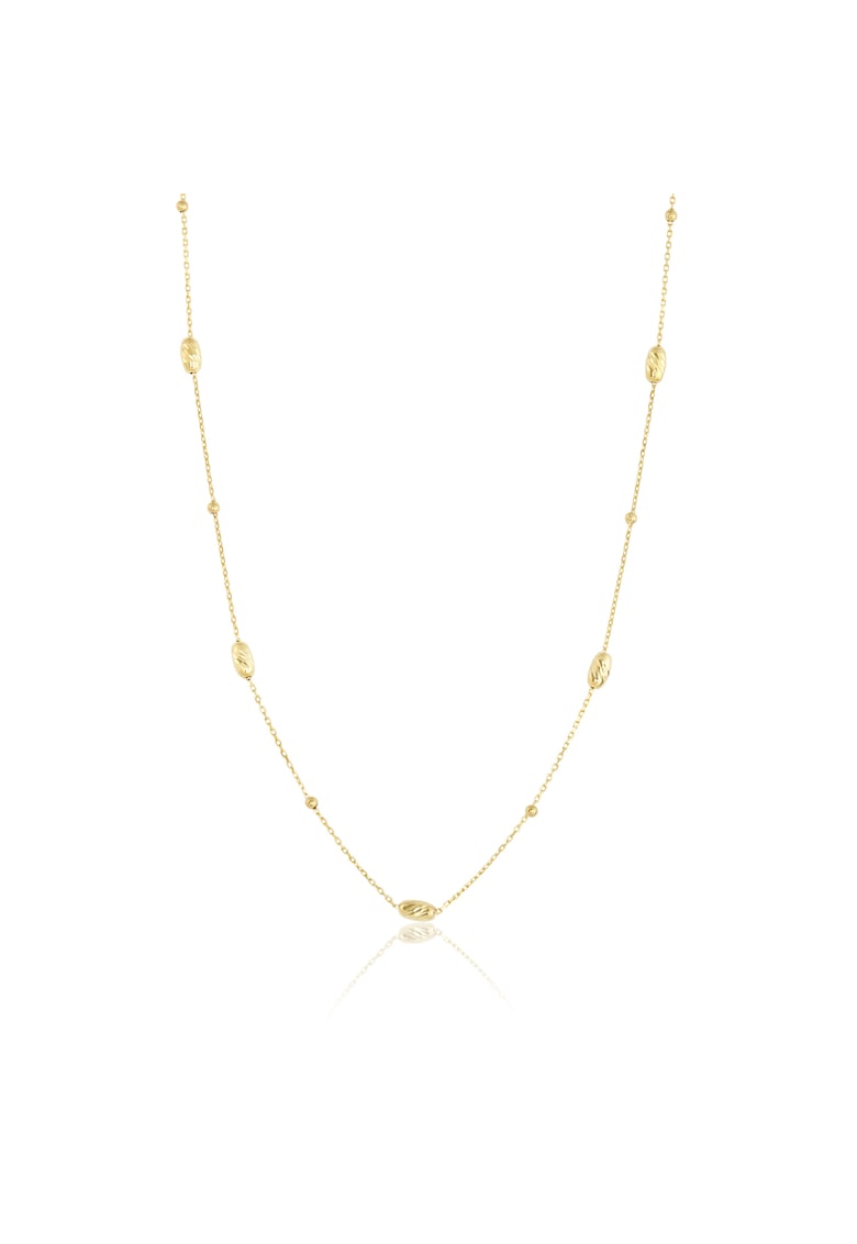 Colier din Aur Galben de 18 k cu Bile si Bile Diamantate Ovale - 2.30g
