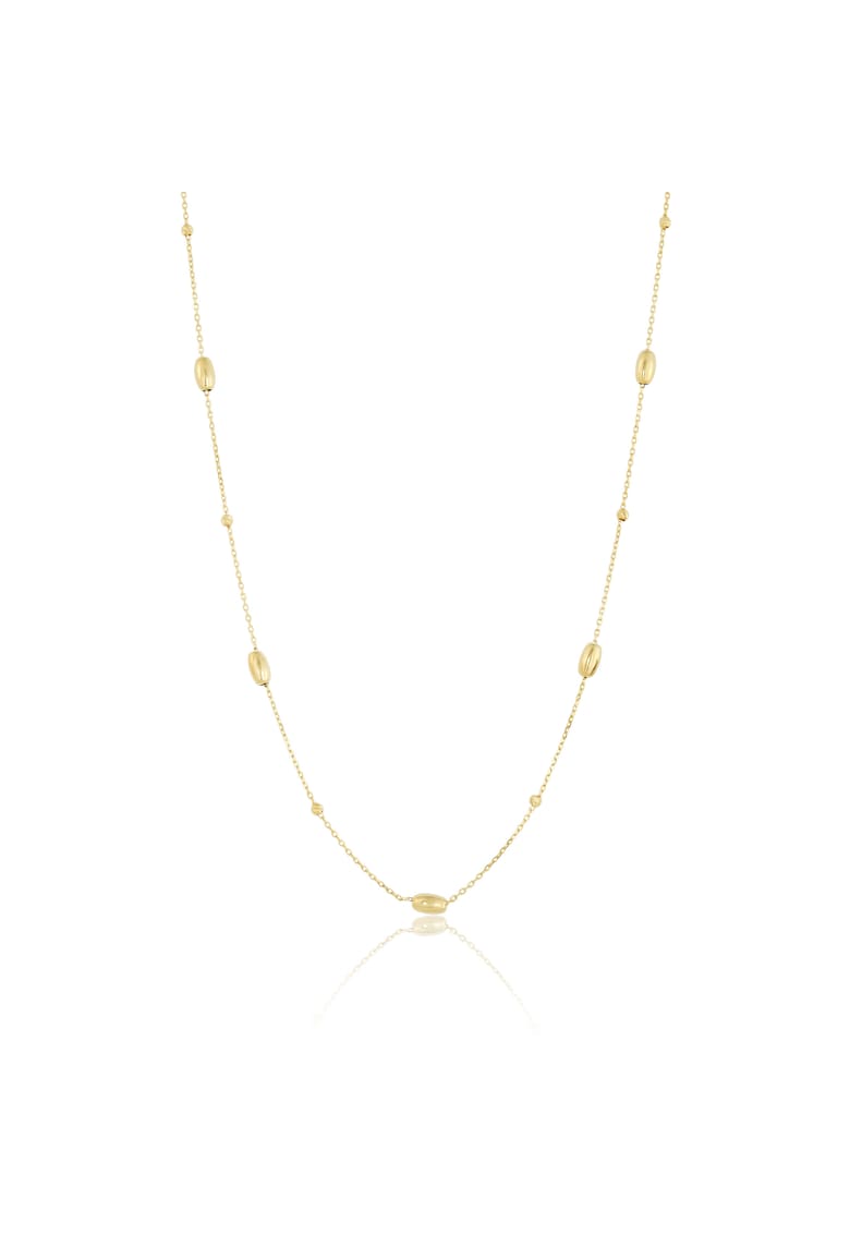 Colier din Aur Galben de 18 kt cu Bile Diamantate si Bile Ovale - 1.84g