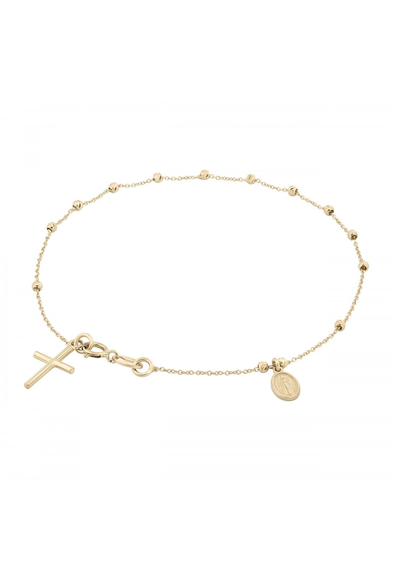 Bratara Rozariu din Aur Galben de 18 k cu Lant Diamantat si Bile Diamantate - 1.44g