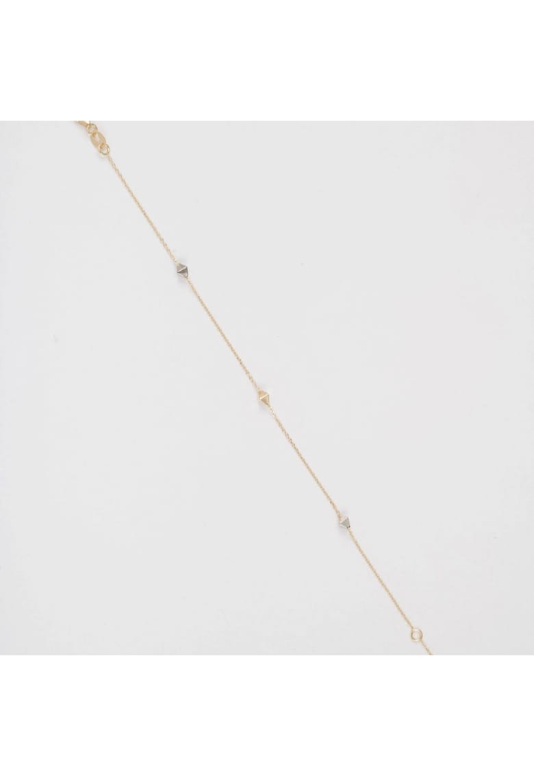 Bratara din Aur Galben si Alb de 18K cu Romburi si Lant Diamantat - 1.07 g