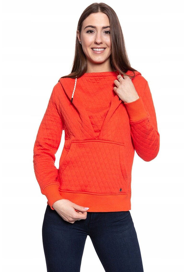 Hanorac Dama - Bella Waterfall - Marime S - Bumbac - Maneca Lunga - Regular Fit - Cu Gluga - High-Quality - Portocaliu