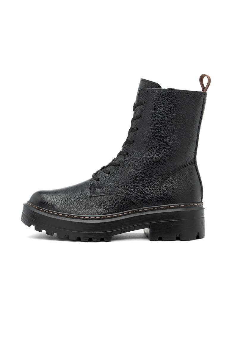 Bocanci din piele intoarsa cu sireturi