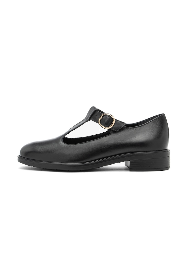Pantofi din piele cu catarama - Negru