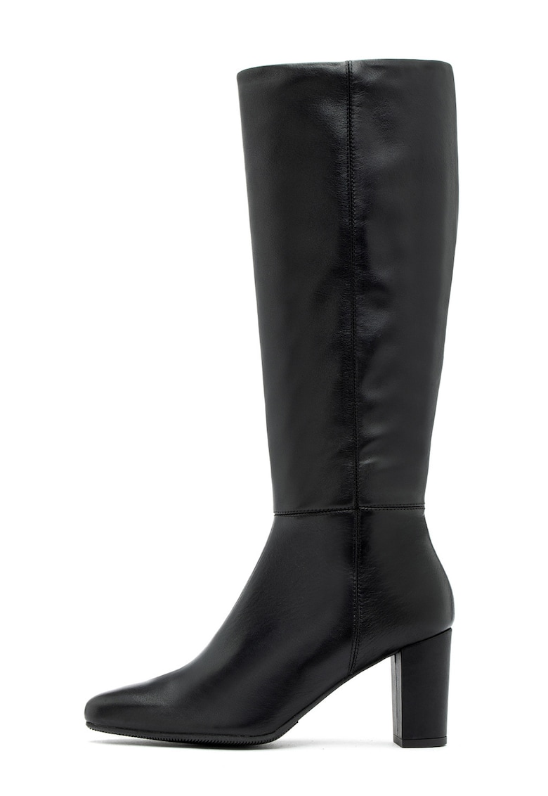 Cizme lungi din piele cu varf ascutit