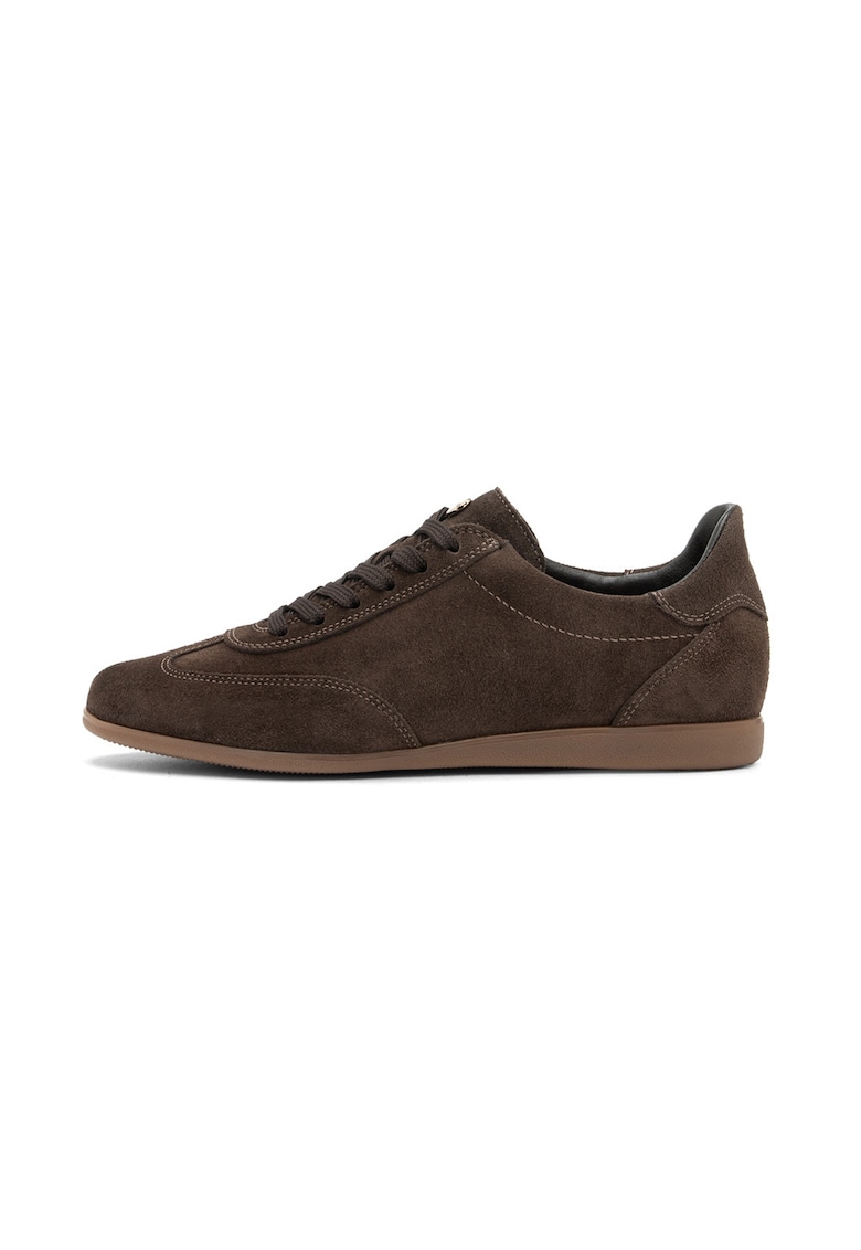 Pantofi sport low-cut din piele intoarsa - Negru