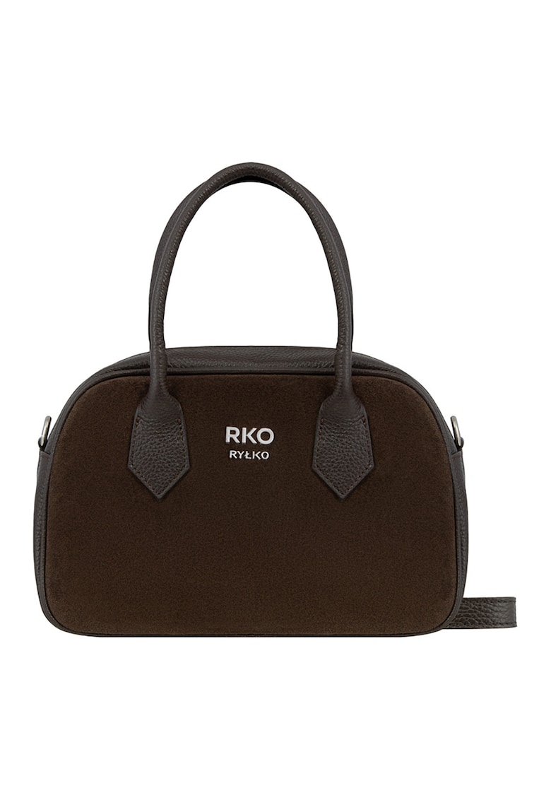 Geanta crossbody de piele si piele intoarsa