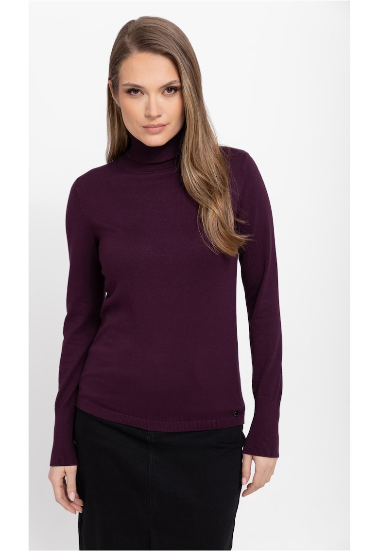 Pulover cu guler inalt S-Juli - dama - usor - bordo