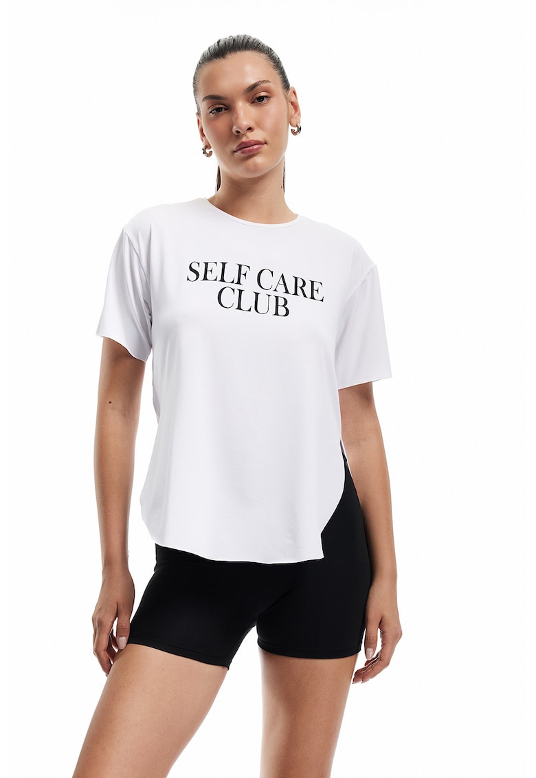 Tricou supradimensionat cu imprimeu text