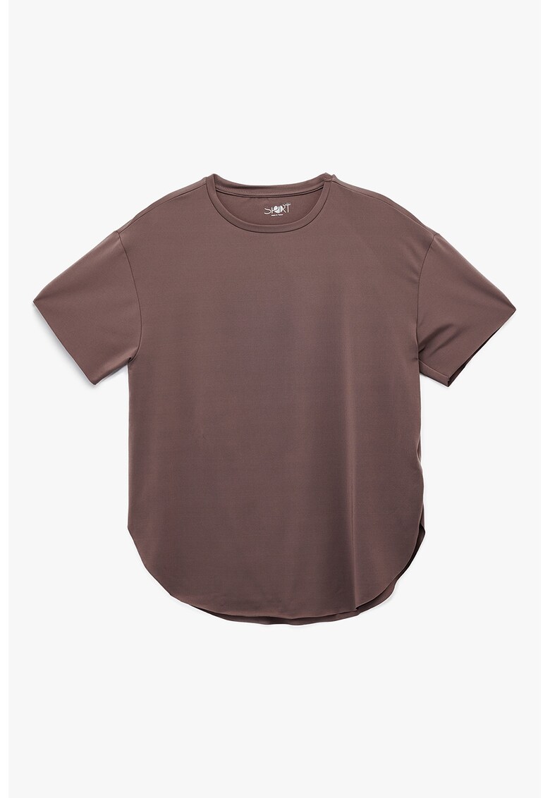 Tricou cu decolteu la baza gatului si terminatie rotunjita