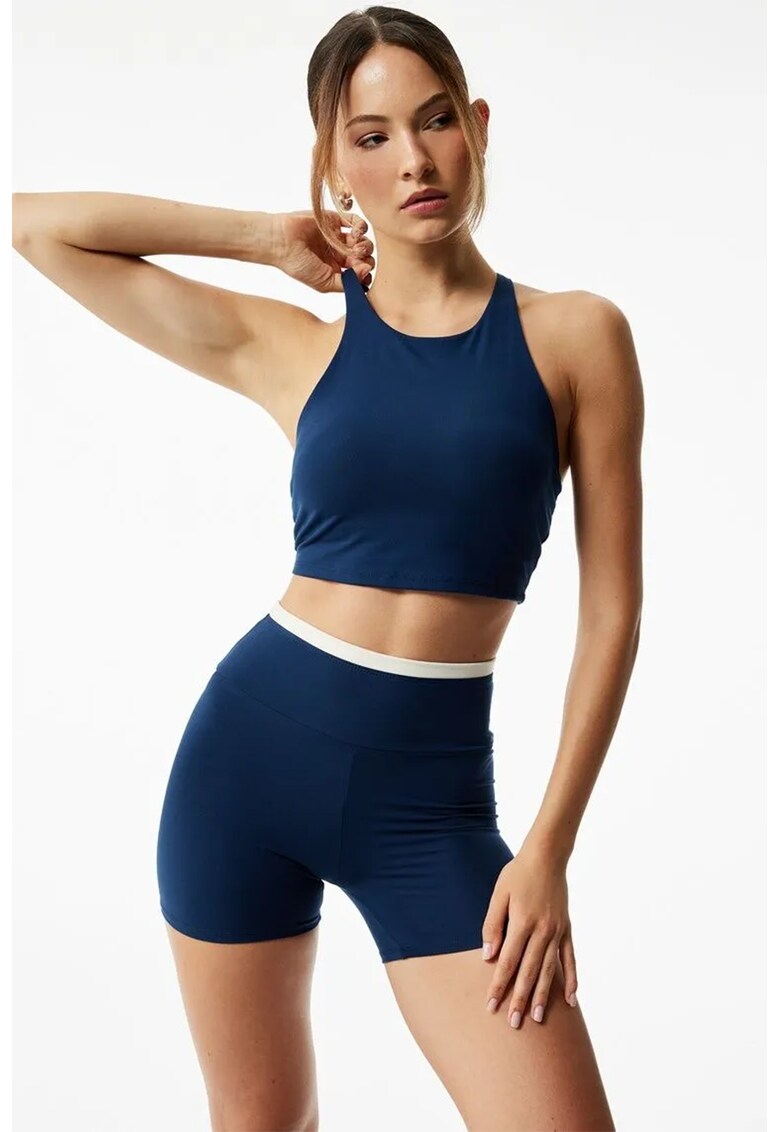 Top crop cu bretele incrucisate