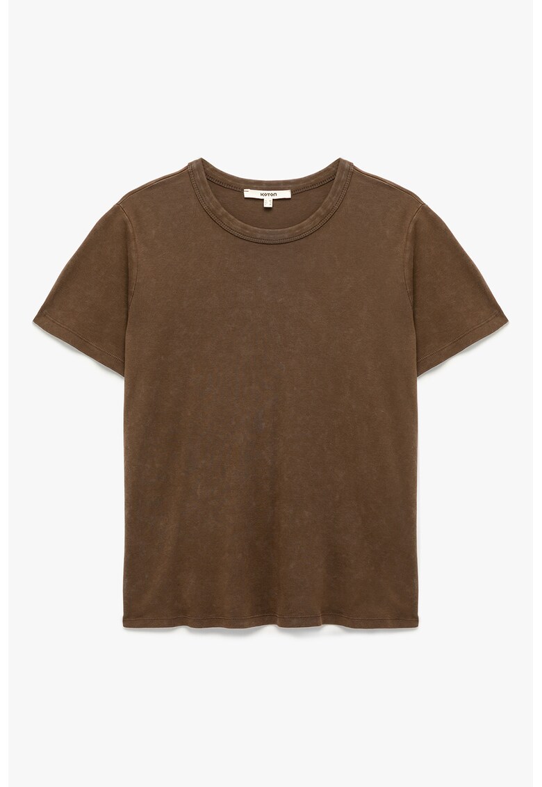 Tricou uni din amestec de modal - Maro deschis