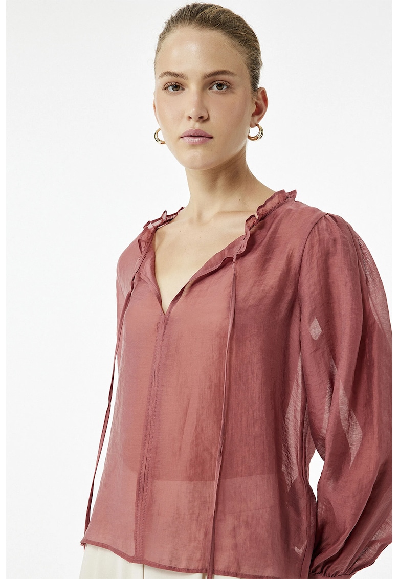 Bluza din amestec de lyocell cu snururi