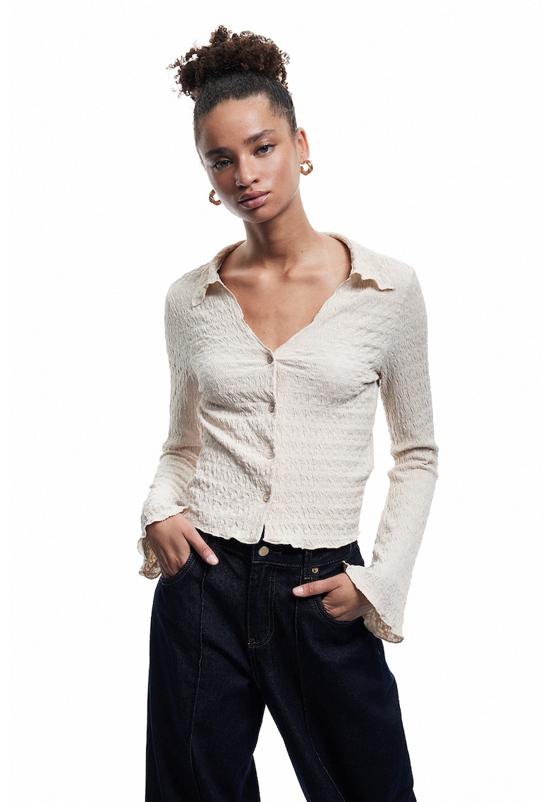 Camasa slim fit cu maneci clopot